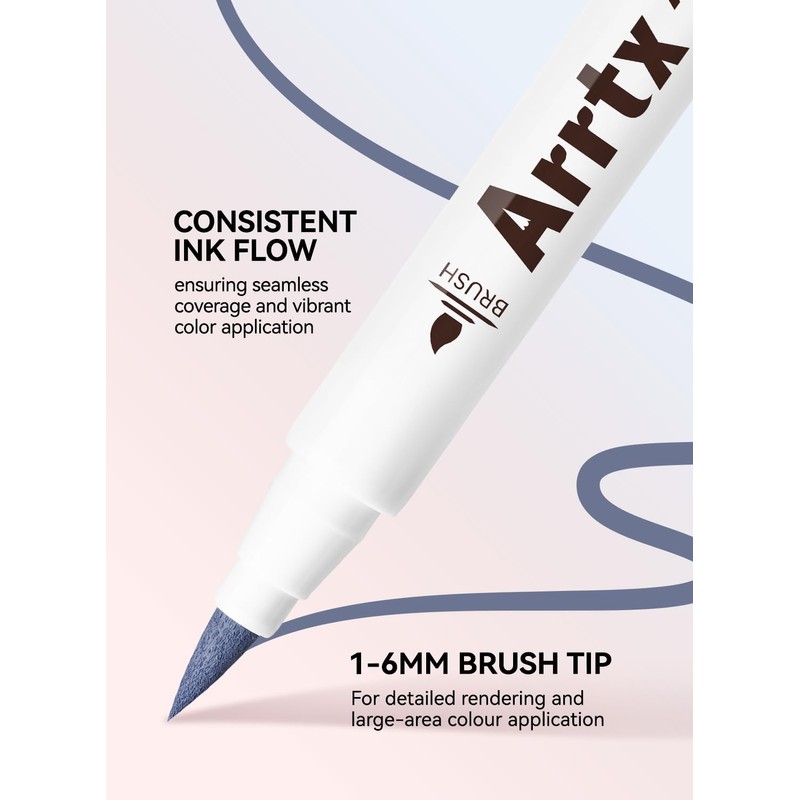ARTTX Acrylic Paint Pens 30 Grey Tones, No Shake Non-Valve