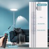 marctronic Silver Gray Floor Lamp, 42W 4000LM Super Bright LED