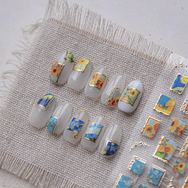 5D Embossed Flower Stickers for Nail Art White Floral Self-Adhesive Pearls Nail Art Decals for Women Nail Supplies Art Design Stickers (to4480)