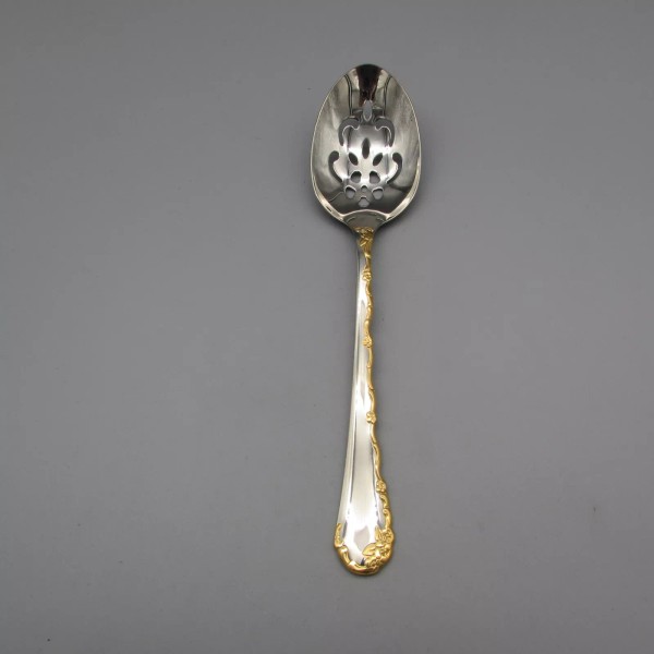 Oneida Stainless Flatware - GOLDEN BELLE ROSE - Slotted Serving