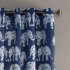 Lush Decor Elephant Parade Curtains Floral Animal Print Design Window