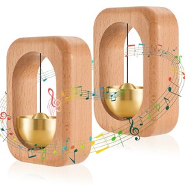 Otoolling 2 Pcs Shopkeepers Bell for Door Opening, Magnetic Wood Doorbell Chime When Door Opens, Magnetic Doorbell for Cafe Glass Doors Store Entrance, Housewarming Gift(Rectangle,3.94 x 2.76 Inches)