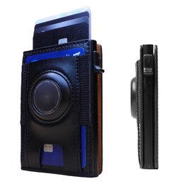 ATK AirTag Wallet for Men, RFID Blocking Pop-Up Credit Card Holder, Premium Genuine Leather, Smart Slim Wallet with 9-14 Card Capacity, ID Window & Cash Slot – Compatible (Slim Bifold, Black)