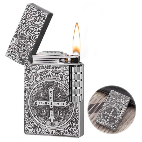 Lighter, Relief Design, Side Wheel Frosted Lighter, refillable Butane Lighter,