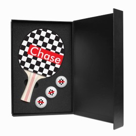 Ping Pong Paddle and Balls Boxed Gift Set (Chase Design)