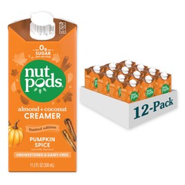 nutpods Pumpkin Spice Creamer - Unsweetened Dairy-Free Creamer, Made from Almonds and Coconuts, Whole30, Gluten Free, Non-GMO, Vegan, Kosher (12-Pack)