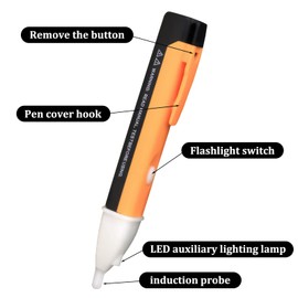 2PCS Voltage Tester Pen,Voltage Tester,Non Contact Voltage Tester Range 90V to 1000V Digital,Buzzer Alarm Power Detector Sensor 1AC-D with LED Flashlight Adjustable Sensitivity