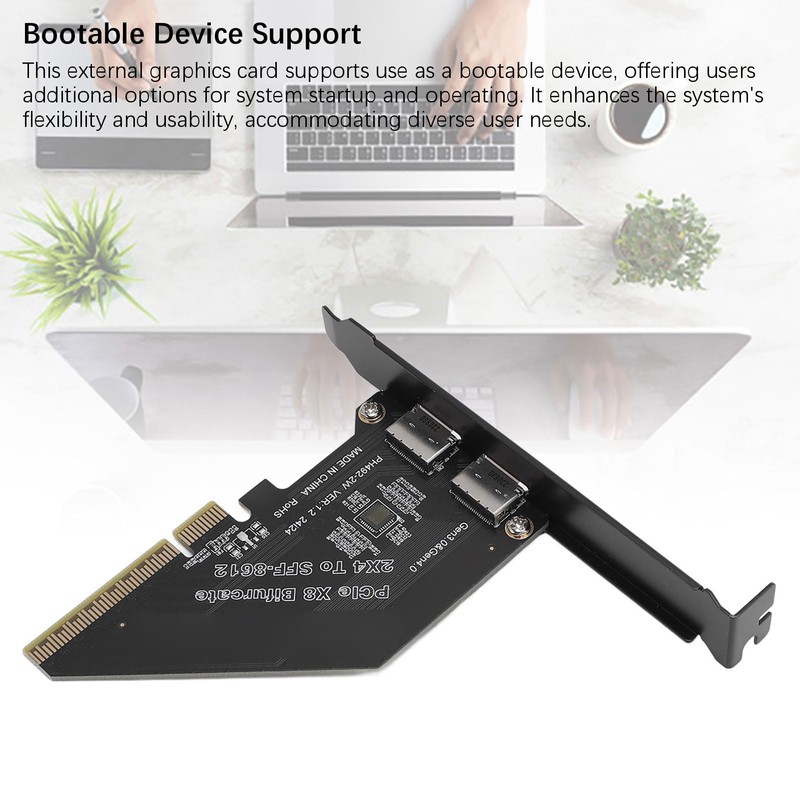 PCIe 4.0 X8 to Oculink Card, 128 GTs High Speed
