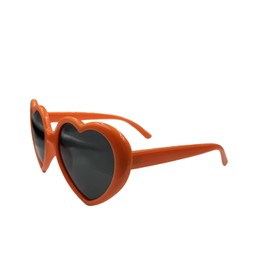 qinqilanqi-S Polarised Oversized Heart Retro Sunglasses Cute Glasses Women Men Sunglasses UV Protection, orange/grey