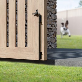 DURIGID 18 Inch Gate Cane Bolt Gate Ground Drop Rod, Heavy Duty Drop Rod Gate Latch for Wooden Vinyl Fence, Black Finished Cane Bolts for Gates, 1 Pack