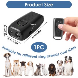 teasteam Anti Barking Device for Dogs, Ultrasonic Dog Repeller with LED Suitable for Small, Medium and Large Dogs Effective Indoor/Outdoor Barking Control, Black