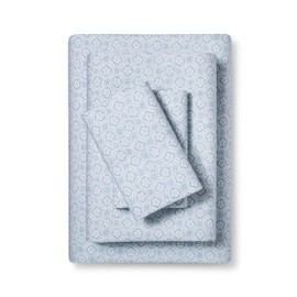 Simply Shabby Chic Embroidered Hem Printed Sheet Set White/Blue (Twin) 3 PCS