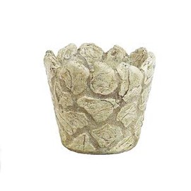 Solid Rock Stoneworks Jagged Stone Planter- 12"Tall x 15"d- Buff