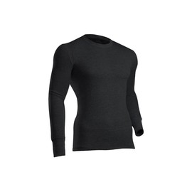 ColdPruf Men's Platinum II Activewear Long Sleeve Crew Top, Black, Medium