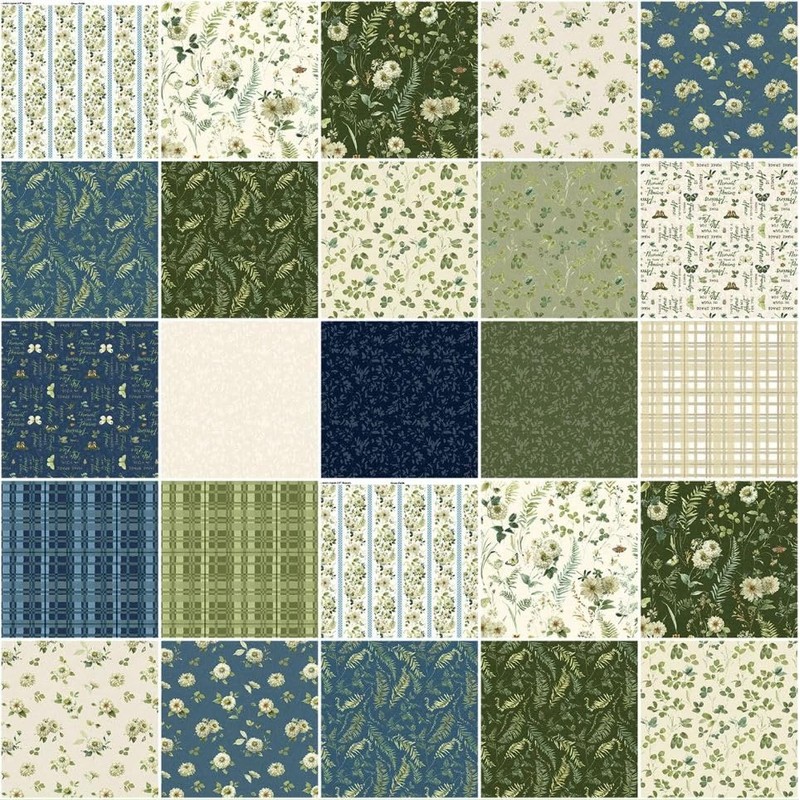 Wilmington Prints Green Fields Forest Tonal Leaves