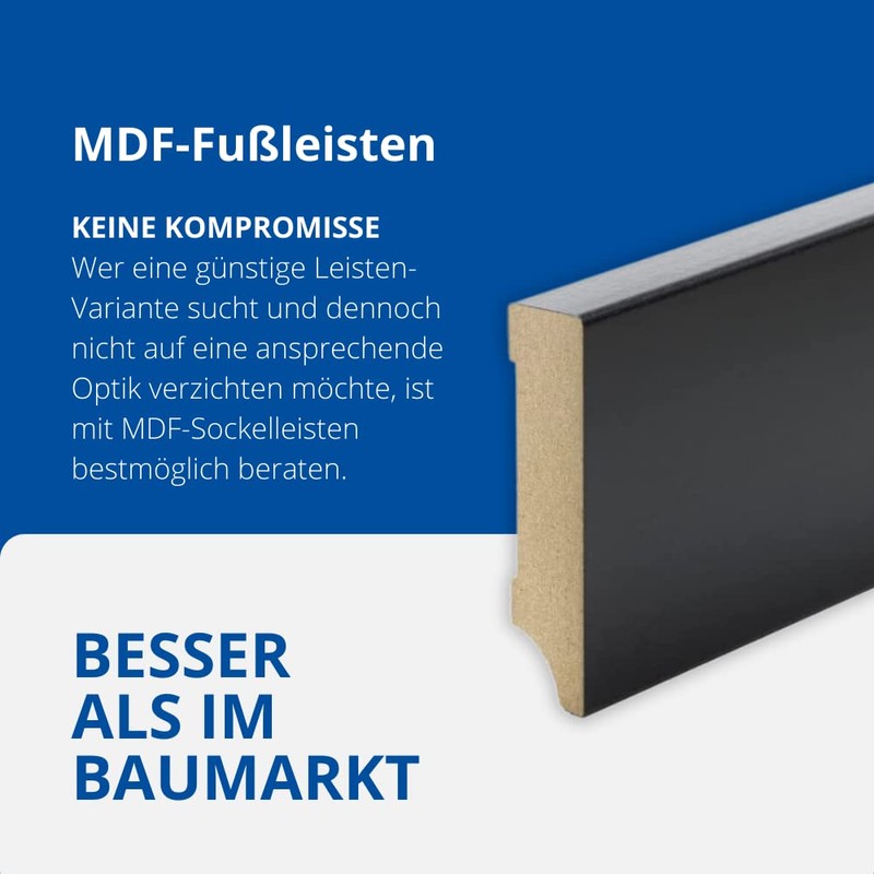 Reese Skirting Boards MDF Black Weimar Profile 80 mm