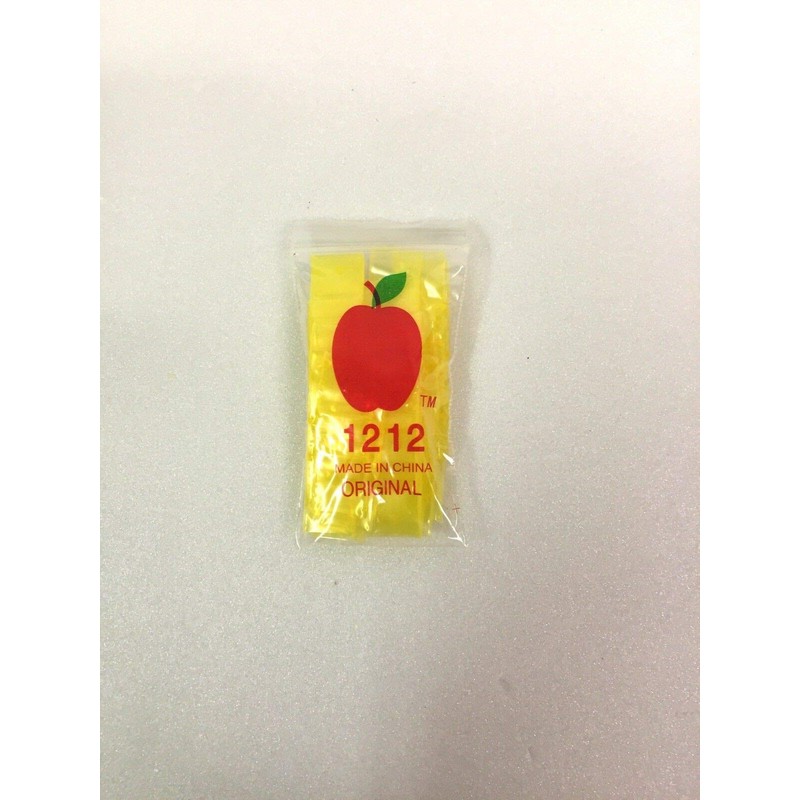 1212 (1/2"X1/2") Yellow Color Apple Brand Mini Resealable Baggies, Case