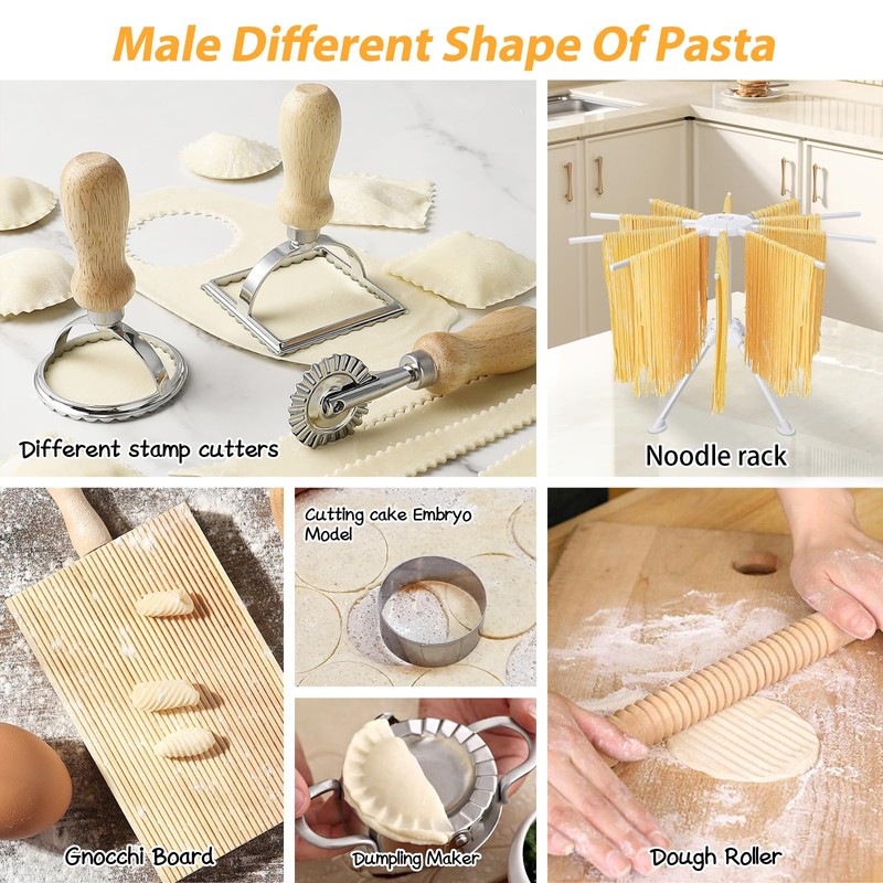 12 PCS Pasta Maker Tool Set Include 1 Pasta Drying