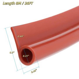 Silicone P-Gasket Seal, 0.45x0.9 Inch, 26Ft
