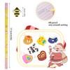 VEYLIN 15Pcs Pencils with Rubbers Wooden Lead Pencils Set for