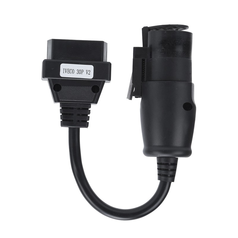 OBD2 30Pin‑16Pin Diagnostic Cable Adapter 250mm/9.8in Length Replacement for IVECO