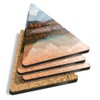 4 x Triangle Coasters - Male Northern Cardinal Bird Cork