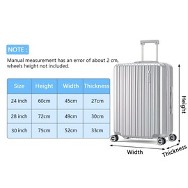 flintronic Travel Luggage Clear PVC Cover, Luggage Cover Reusable, Suitcase Cover Washable, 28 Inch Suitcase Protective Cover, with Luggage Tag*1