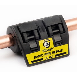 Kibosh Rapid Pipe Repair Clamp, Prevent Water Damage from Leaking Pipes, Snap On Metal, Plastic, Multi-Layer Pipes, Can Withstand 10Bar/150PSI (1/2")