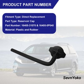 Coolant Overflow Reservoir Cap 16405-31070 & 16405-0P040 - Engine Overflow Tank Cap Compatible with Toyota Sienna 2011-2020, Lexus RX350 RX450h 2010-2015 - Cap Sub-Assy, Reserv Replacement