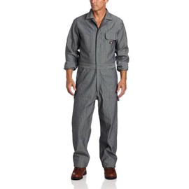 Dickies Men's Long Sleeve Cotton Coverall, Fisher Stripe, Medium/Regular