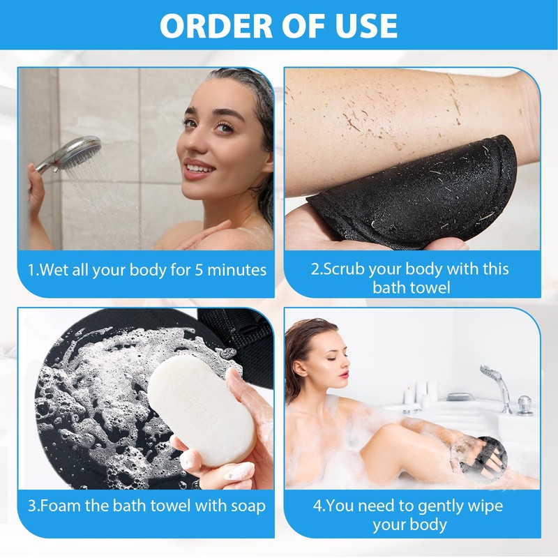 4 Stück Exfoliating Gloves Peelinghandschuh Körper Sanfte Effektives Peeling Runde