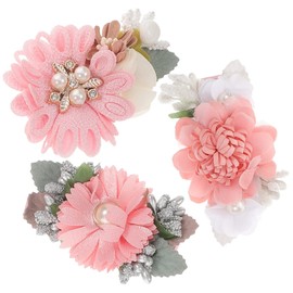 BIUDECO 3pcs Faux Flower Hair Barrettes for Girls Boy Girl Hair Accessories Comfortable Clips for Flower Girls and Everyday Styles