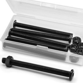 (5 Sets) M8 x 80 mm Flat Head Allen Screws and Nuts Set, 304 Stainless Steel Black Oxide, Hex Screws for Furniture, Furniture Screws