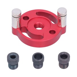 Vertical Dowel Jig, Round Aluminum Alloy 3-Hole Drill Bit Jig Positioning Locator, Self Centering Drill Kit for Woodworking