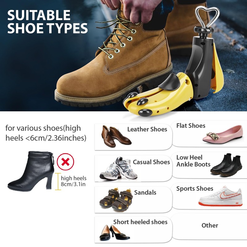 CuteHome Shoe Stretcher Men Women, Boot Stretcher,Expands Length and Width