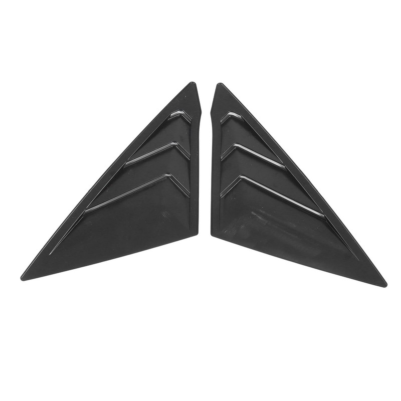 2pcs Rear Left Right Window Louver Bright Black Side Window