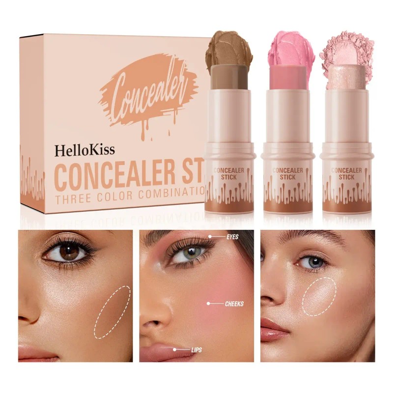 Set De 3 Espátula Lasting Contouring Stick Contorno Blush
