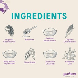 Stinkbug Naturals Organic Aluminum Free Deodorant Stick with Fig + Green Tea, Coconut Oil, Paraben Free, Sensitive Skin Deodorant, 2.1 Ounce Pack of 3