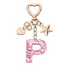 CHUQING Letter Keychain P Pink Initial Letter Keyring Pretty Key