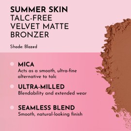 LAWLESS Summer Skin Talc-Free Velvet Matte Bronzer - Blazed - Ultra-Milled Silicone-Free Formula Designed to Provide a Natural Sunkissed Look