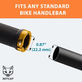 JETCAT Bike Grips, Bike Handlebar Grips, Mountain Bike Grips Handlebar, MTB Grips, Bicycle Grips BMX Grips, Bicycle Handlebar Grips Handles for Adults. Ebike, MTB, Scooter, Lock on, Black/Yellow