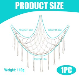 Toy Hammock for Stuffed Animals，Teddy Bear Storage Net, Boho Plush Toy Organizer for Kids’ Room, Corner Holder for Teddies and Soft Toys