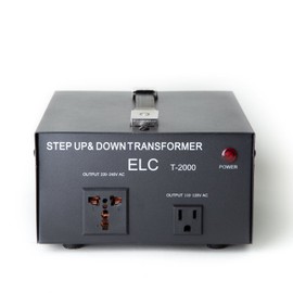 ELC T-2000 Watt Voltage Converter Transformer Step Up/Down 110v to 220v to 110v