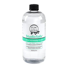 Tusc & Pine StudioSolv™ Odorless Mineral Spirits 33.8oz (1L) - Purified Odor-Free Spirit Solvent for Thinning Oils, Artists, Painting Thinner, Professionals, & More!