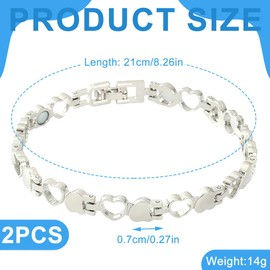 Tomedeks 2 PCS Magnetic Bracelets for Women, Magnetic Bracelet for Women, Gold+Silver