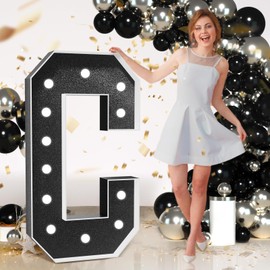 Marquee Letters Black Birthday Decorations: Large 4 Feet Tall Light Up Letters for Party Decor Baby Shower Big Foam Cardboard Letter C