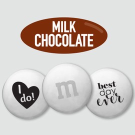 M&M'S Wedding Themed Milk Chocolate Candy - 5lbs Assorted Pre-designed Just Married, I Do Wedding Decoration White Wedding M&M'S Candy