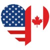 CafePress Canadian American Flag Love Oval Car Magnet, Euro Oval