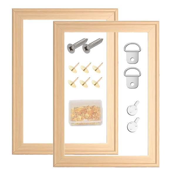 2 Pack 12"x 16" DIY Wood Canvas Stretcher Bars, Canvas