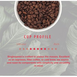 Rothrock Coffee - Singlespeed - Medium Roast - Whole Bean Coffee - For Espresso, Drip Brew, French Press & More - Versatile Roast - Fruity, Chocolatey & Nutty Notes - 5 lb Bulk Bag